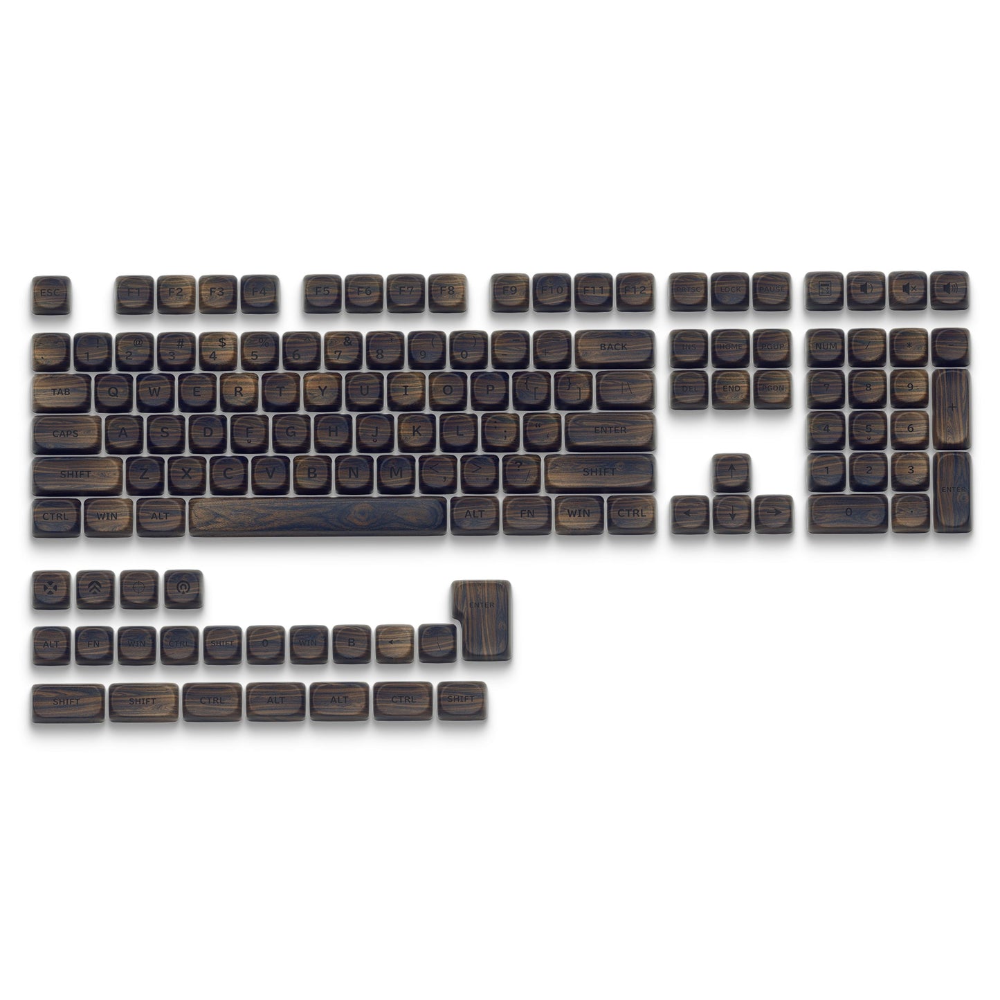 XVX Walnut Texture MOA  Profile Dye-Sublimation PBT 130-Key Keycap Set