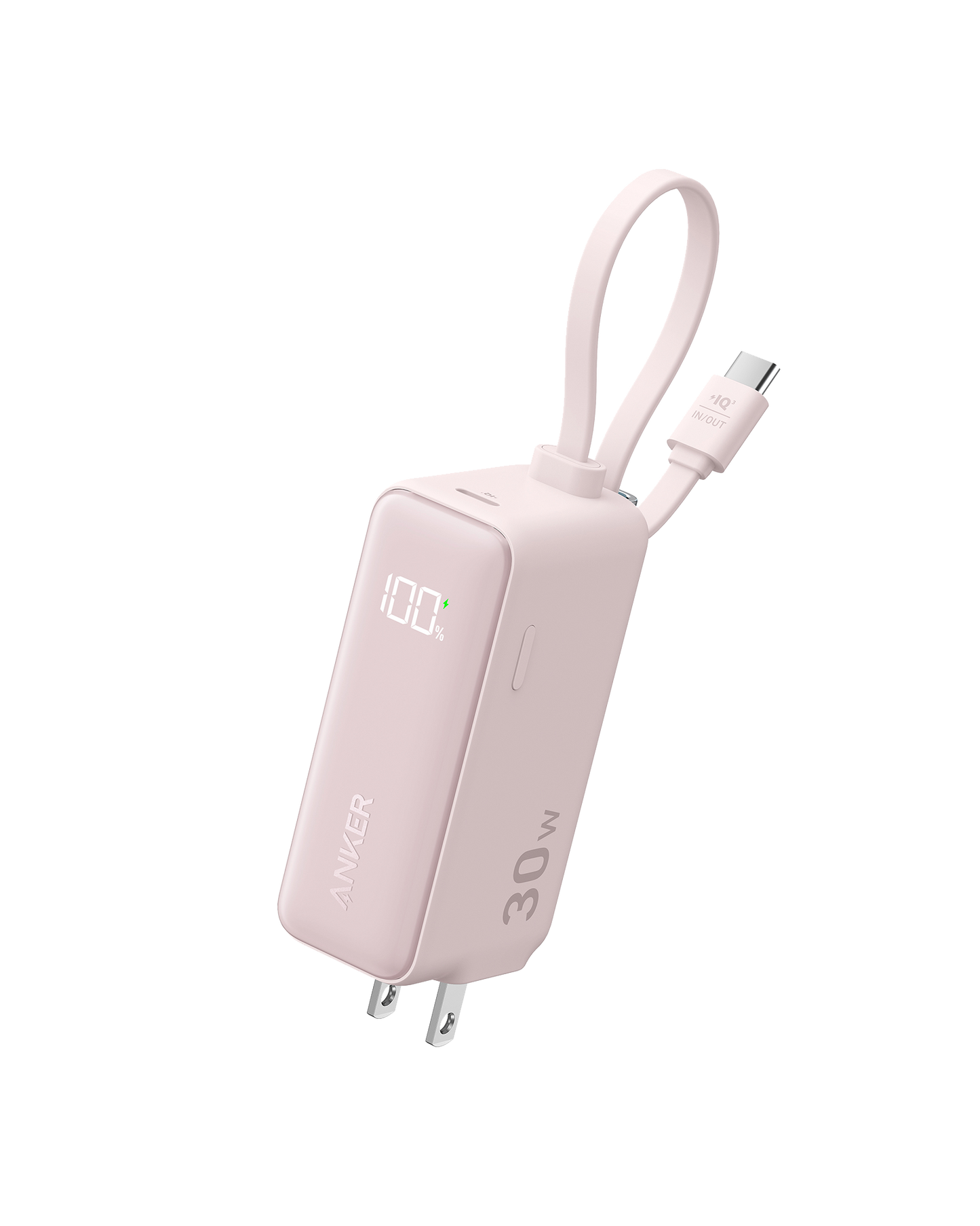 Anker Power Bank (30W, 5k,  Fusion, Built-In USB-C Cable)