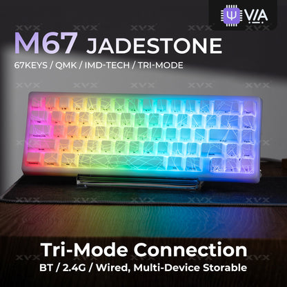 XVX M67 JadeStone Spider Web VIA Tri-Mode Mechanical Keyboard with IMD-Tech Keycaps