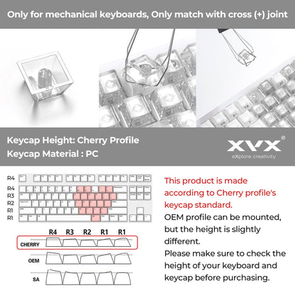 XVX Fizz 21-Key Heart Layout Cherry Profile Keycap Set