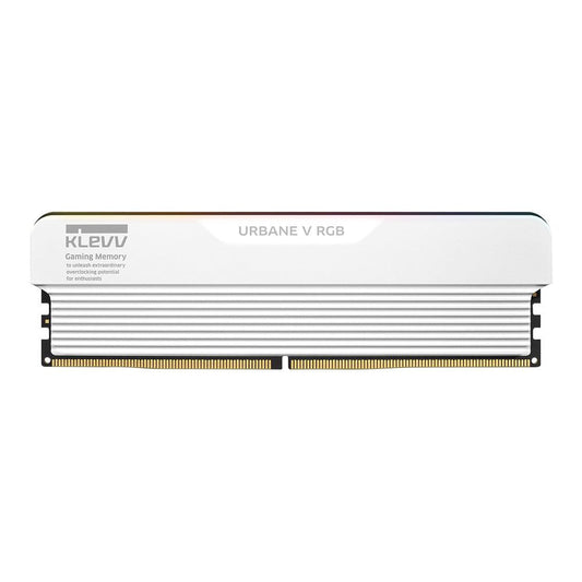 KLEVV URBANE V RGB 32GB (2x16GB) DDR5-6000 CL28 Desktop Memory Kit 5AGUA80-60B280M - Brilliant White