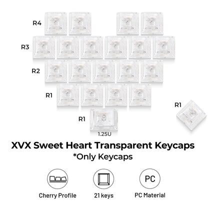 XVX Fizz 21-Key Heart Layout Cherry Profile Keycap Set