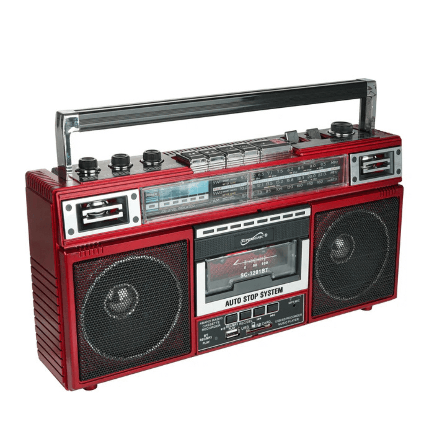 Supersonic 4 Band Bluetooth Radio & Cassette Player + Cassette To Mp3 Converter