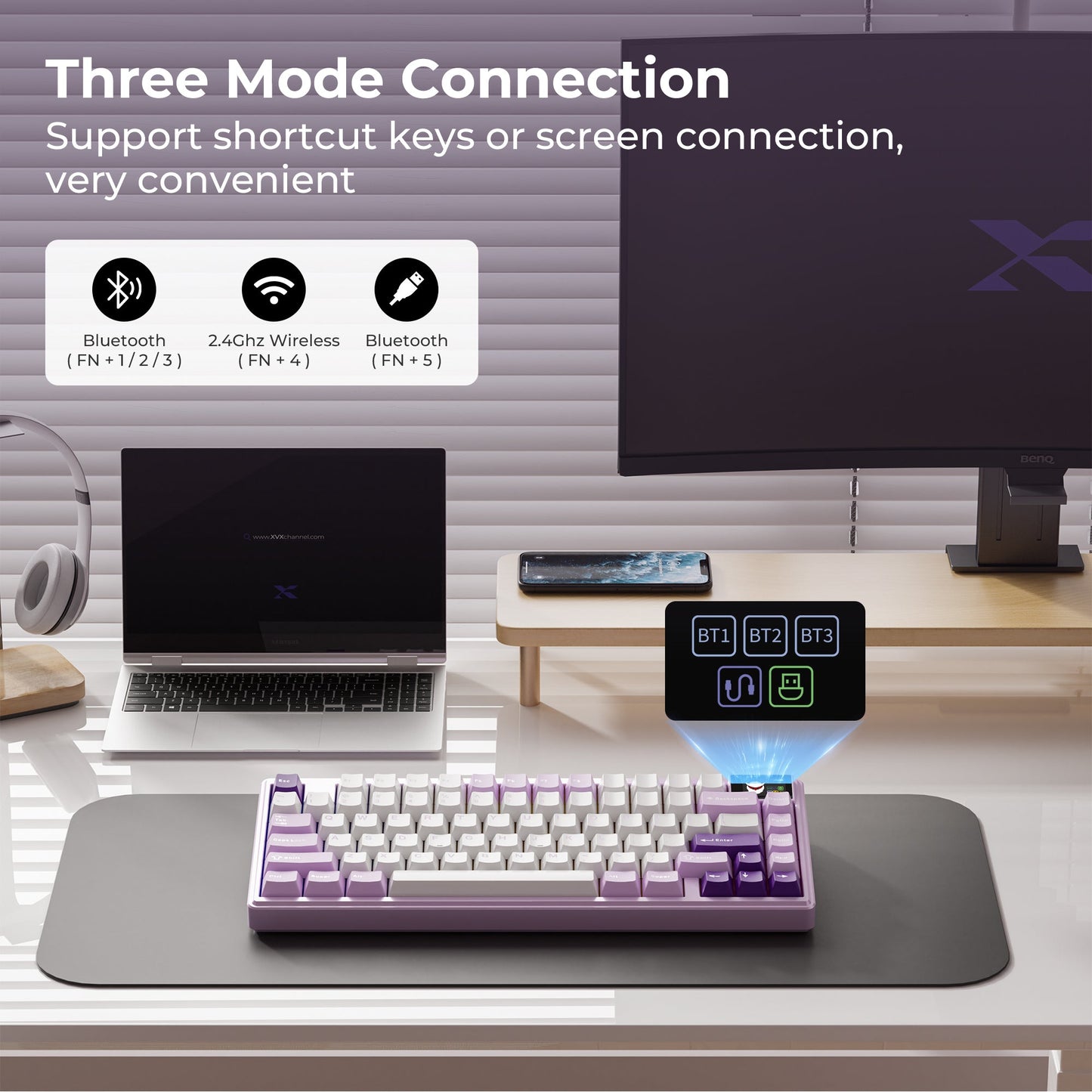 XVX K75 Pro 75% CNC Aluminum Wireless Gasket Mechanical Keyboard