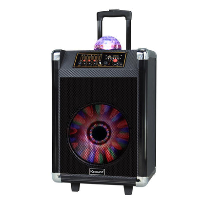 IQ Sound 12" Portable Bluetooth Speaker with Disco Ball Light (IQ-3612DJBT)