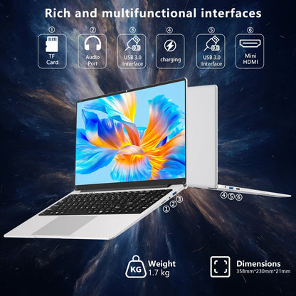 KUU 15.6-Inch Windows 11 Laptop with Intel Celeron, 8GB RAM, 256GB Storage for Students & Business