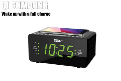 Naxa Dual Alarm Clock with Qi Wireless Charging Function (NRC-191)