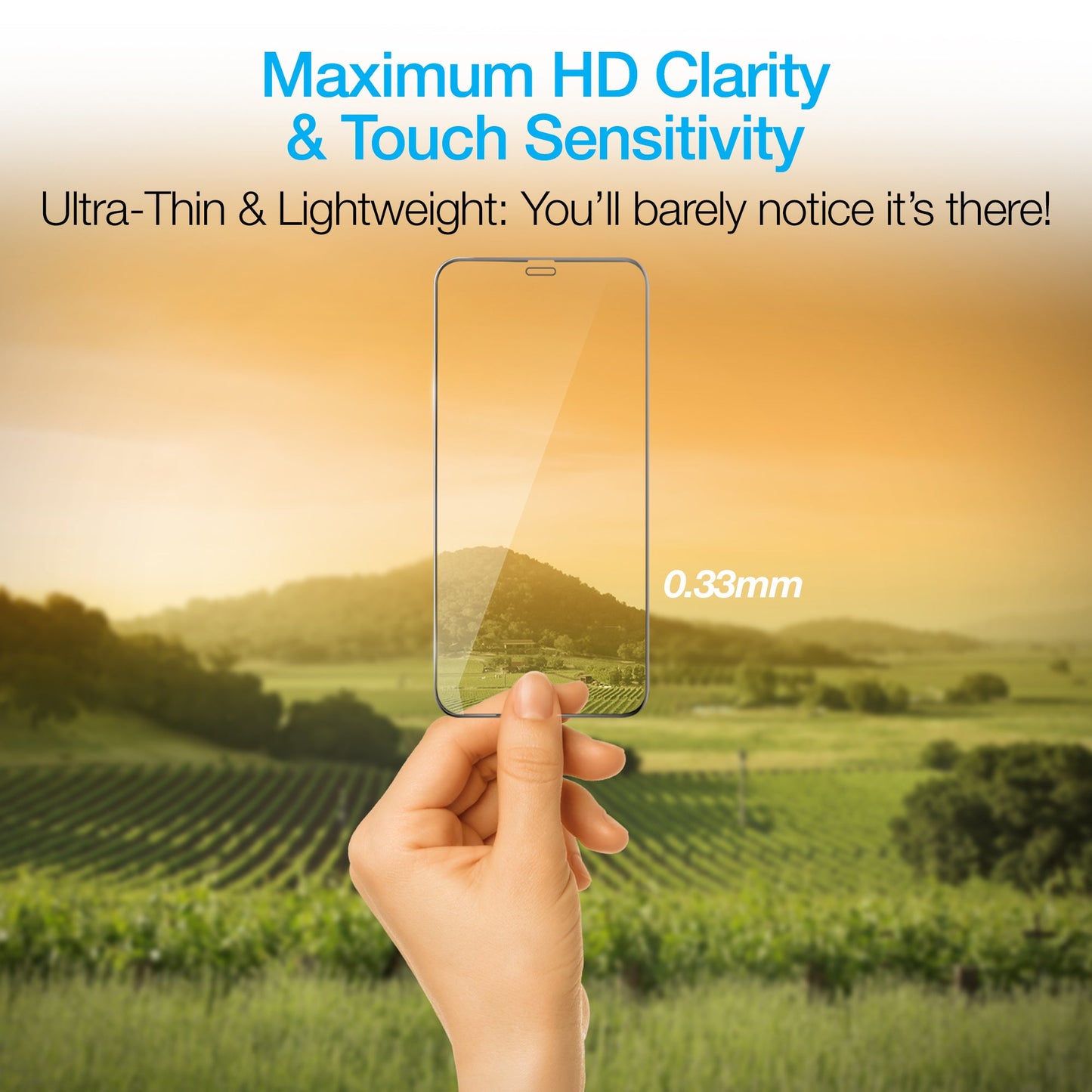 Naztech IntelliShield Tempered Glass Screen Protector with 3D Edge for the iPhone 12 Mini